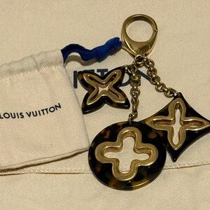 Louis Vuitton Tortoise and Gold Charm Keychain/Bag Charm